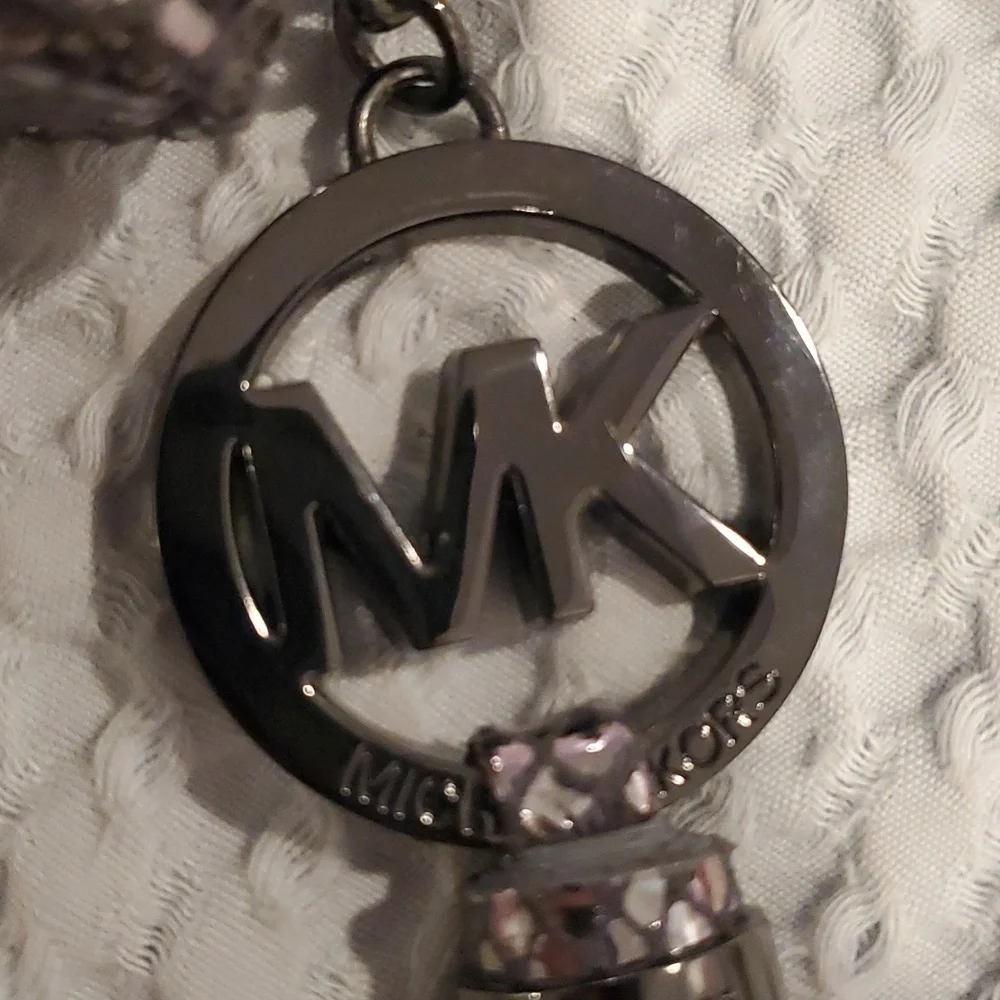 Michael Kors Ltd Edition Metallic Embossed Suede Signature Cosmetic Case NWOT